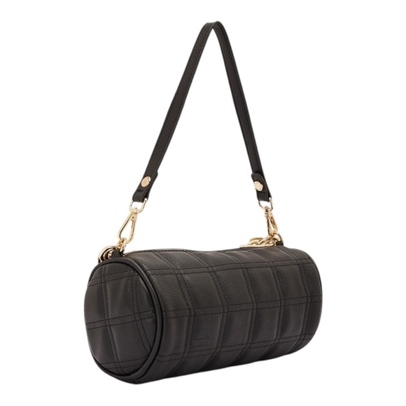 Steve Madden Black Bmegga Quilted Chain Accent Crossbody Bag. - Picture 3 of 14